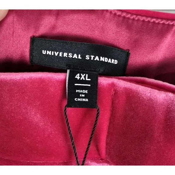 Universal Standard Luxe Belted Velvet Wide Leg Pants Red Chic Club Women 4XL - Picture 6 of 12